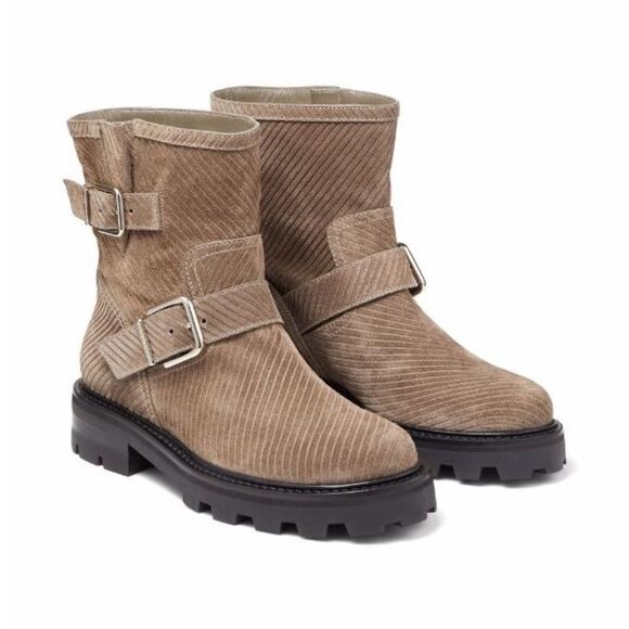 NEW Jimmy Choo Youth II Corduroy Suede Boots, Brown/Clay, New, Size 37.5 - Picture 14 of 14